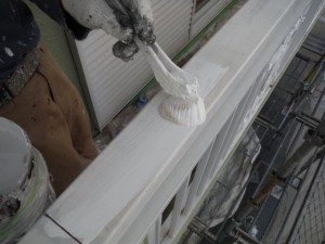 2015.07.16Ｉ様邸⑧手摺り下塗り施工中