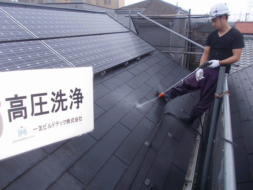 20160826M様邸②高圧洗浄施工中